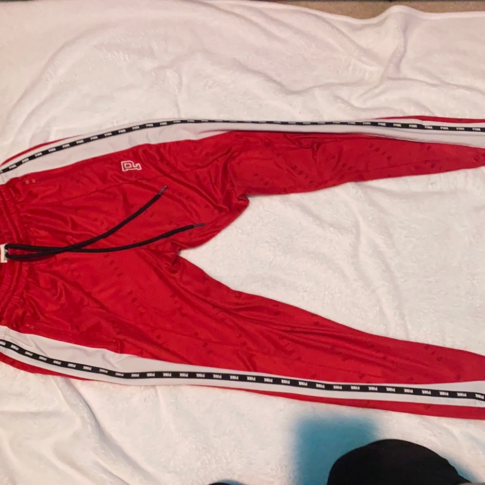 Pink Victoria’s Secret red pant jogger leggings